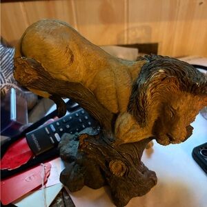 RARE Lion Sleeping In Tree Vintage Figurine Statue Living Stone Inc. 2001